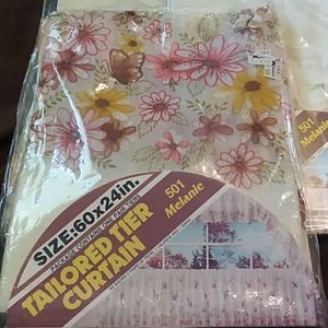 Vintage Butterfly and Flower curtains.